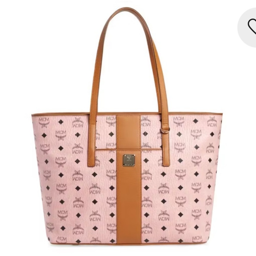 MCM Anya Viestas Pink Monogram Tote